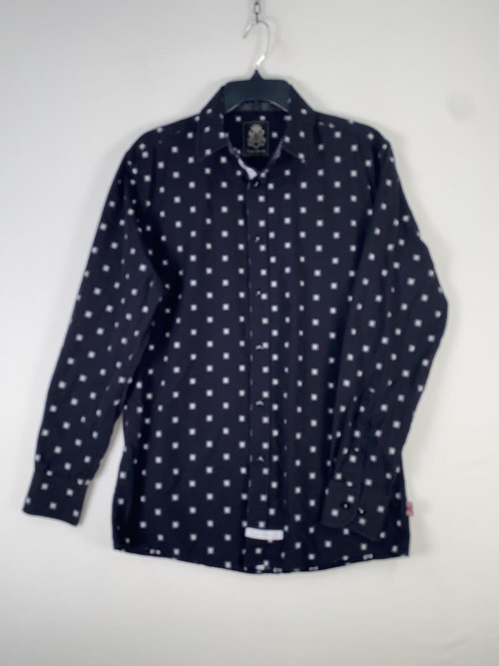 English Laundry Shirt Mens Medium Blue Geometric Long Sleeve Button Up Cotton